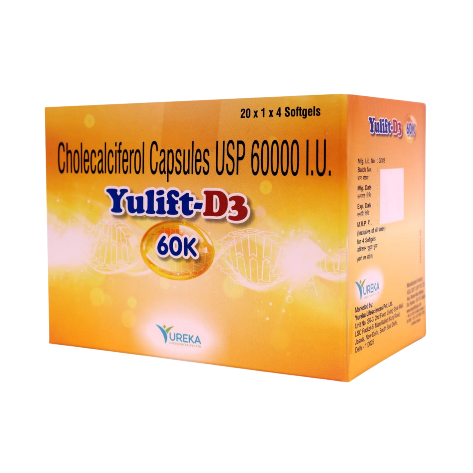 YULIFT-D3 60K - Cholecalciferol Capsules USP 60000 I.U.